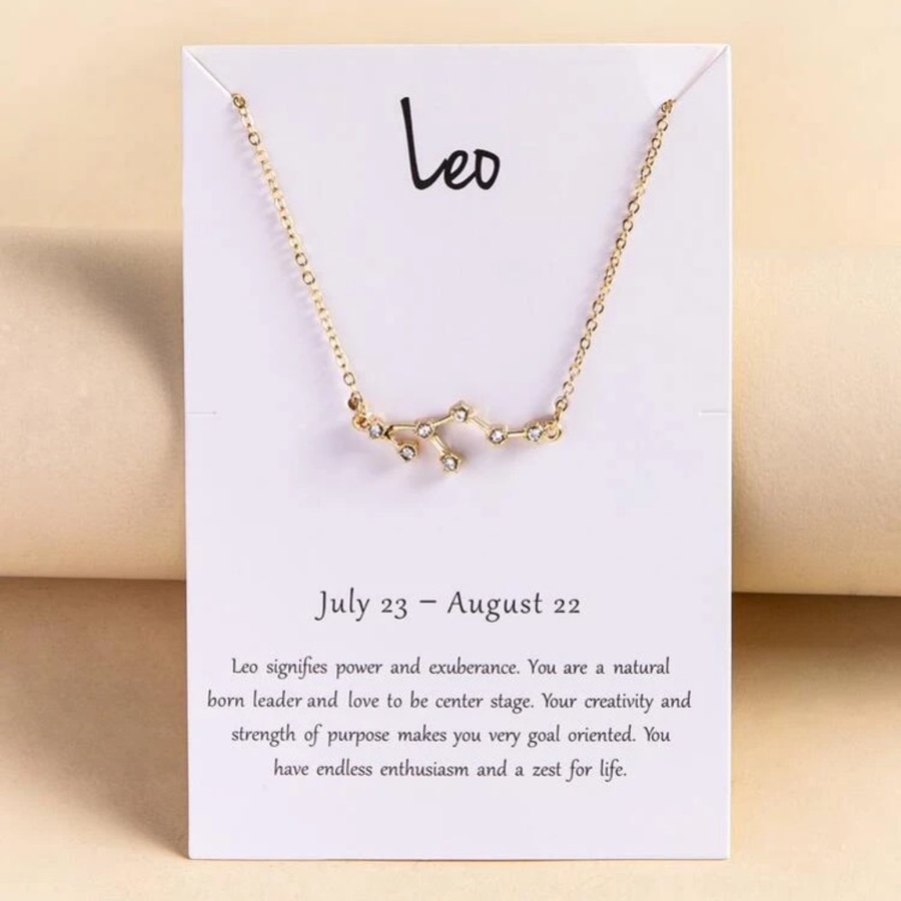 💎 Leo zodiac rhinestone pendant necklace